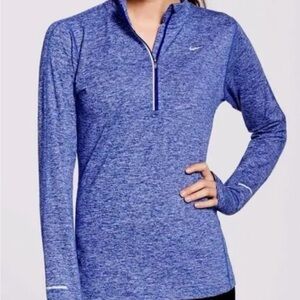 Nike Women's Heathered Blue Long Sleeve 1/4 Zip Size Large